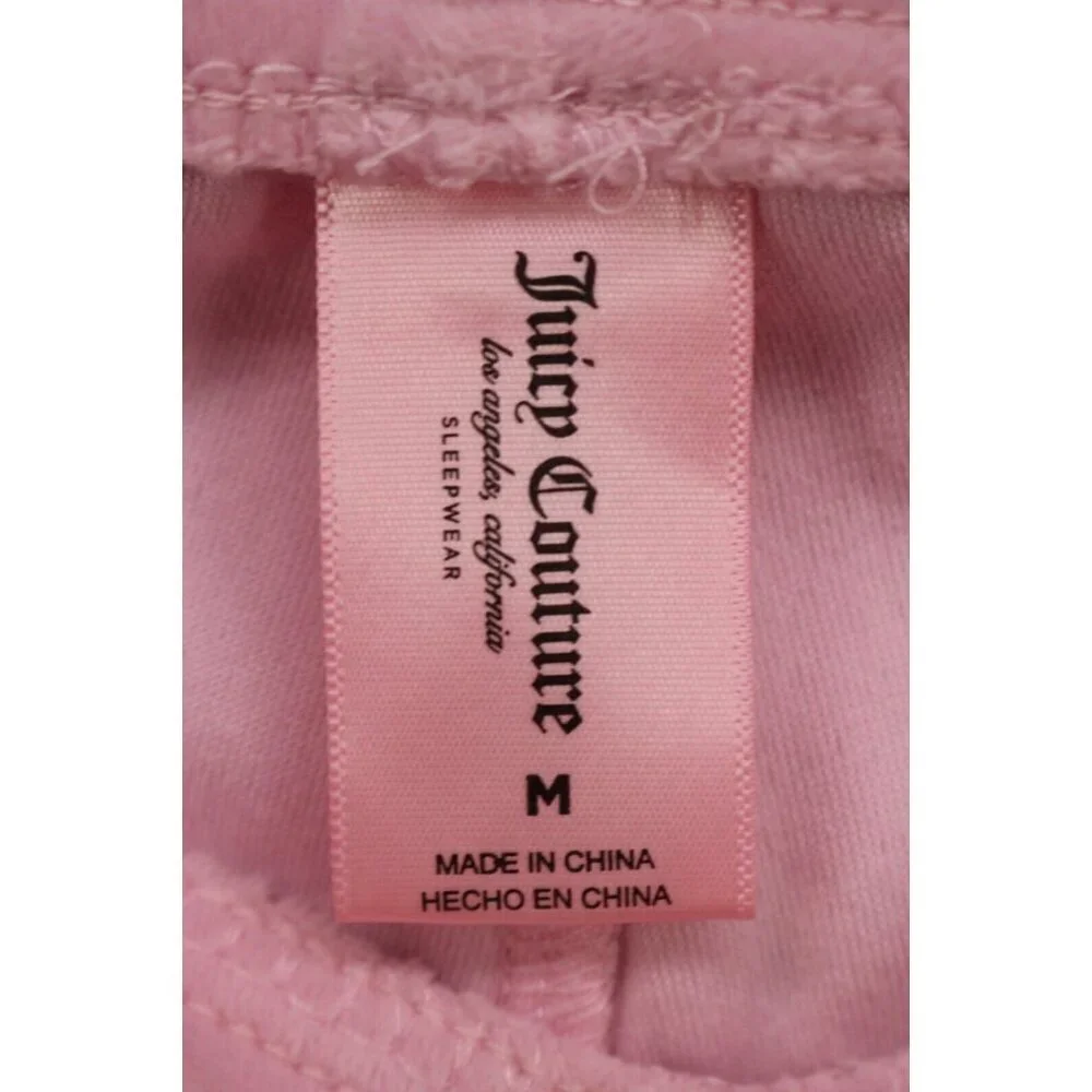 Juicy Couture Pink Velour Pull On Pants-Drawsting-Size Medium